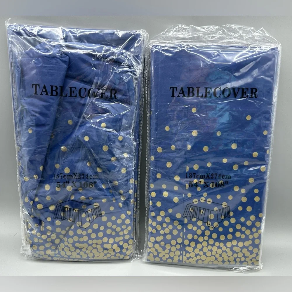 x2 4 Pack Premium Disposable Plastic Tablecloth 54 x 108 in -Plastic Table Cloth